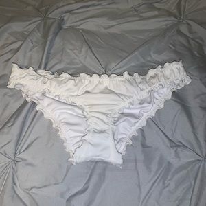 White ruffle bikini bottoms
